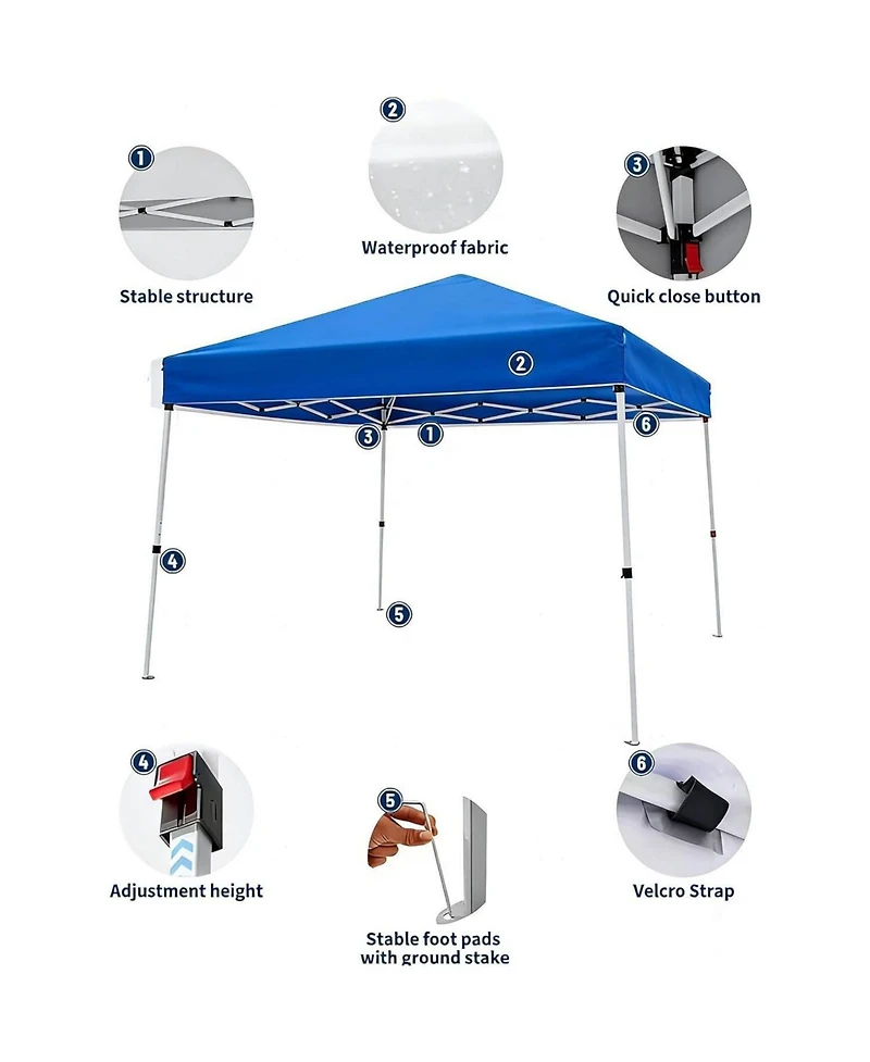 gaomon 10x20 ft Pop Up Canopy Tent, Portable Instant Shelter with 8x8 ft Cover, for Patio, Garden, Beach