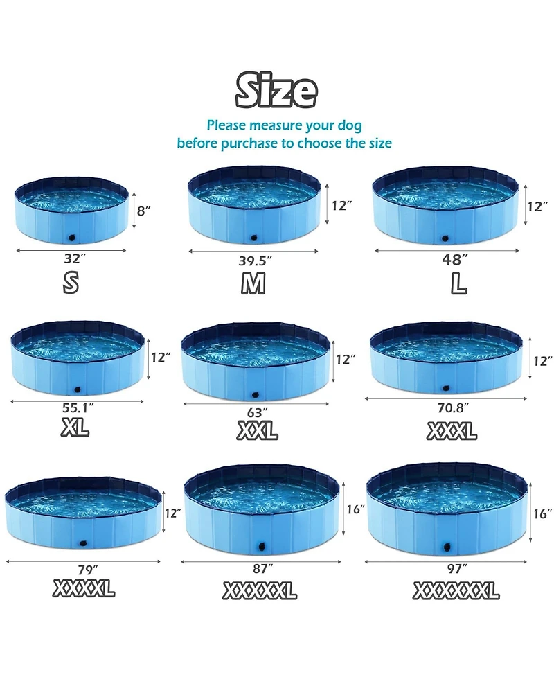 Gnuadz Foldable Pet Bath Pool Collapsible Tub Cat Wading Kiddie