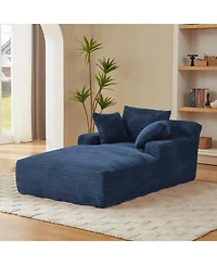 Streamdale Furniture Oversized Corduroy Chaise Lounge Sofa
