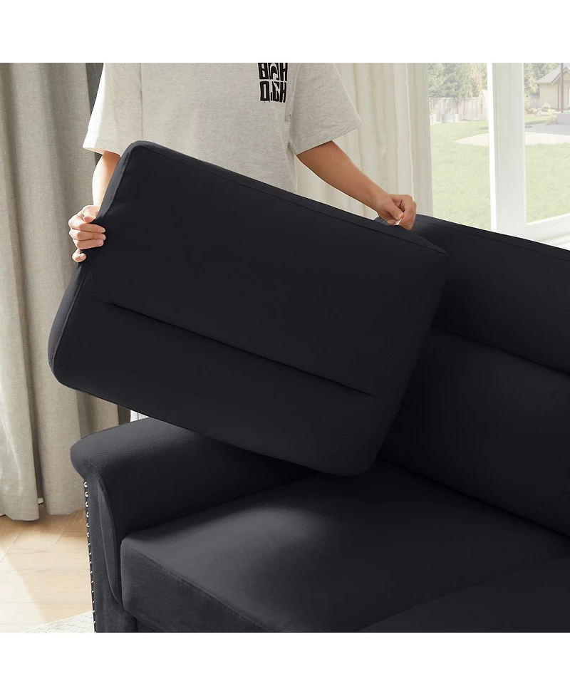 Streamdale Furniture 82" Modern Snowfleece 3-Seater Sofa