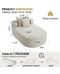 Streamdale Furniture Corduroy Oversized Sleeper Sofa with Wide Seat and Two Pillows, No Assembly Required