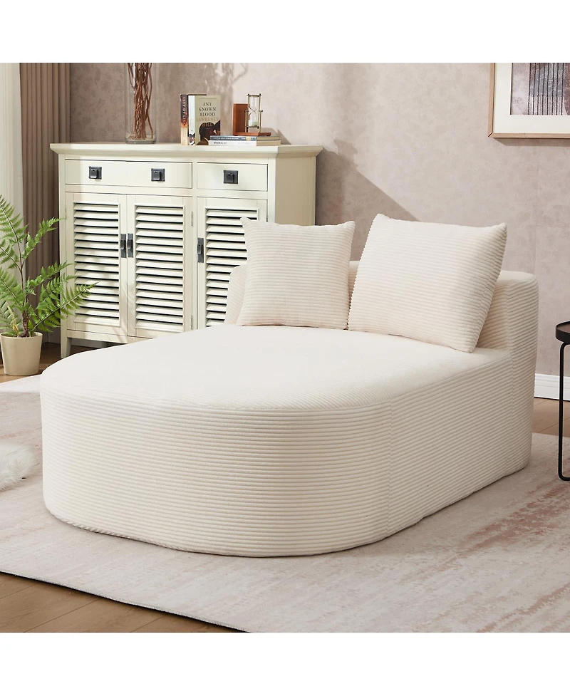 Streamdale Furniture Corduroy Oversized Sleeper Sofa with Wide Seat and Two Pillows, No Assembly Required