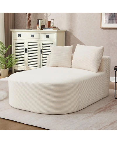Streamdale Furniture Corduroy Oversized Sleeper Sofa with Wide Seat and Two Pillows, No Assembly Required