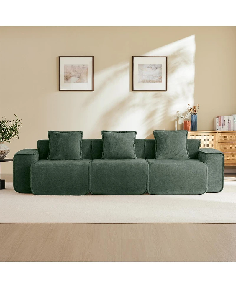Streamdale Furniture Streamlined Deep Seat Modular 3-Seat Sofa with French Edge Piping