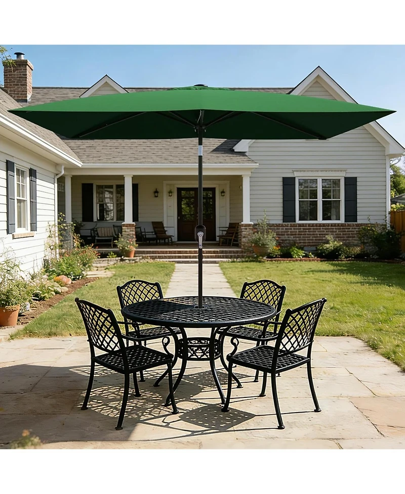 gaomon 10' x 6.5' Solar Patio Umbrella with Crank and Push Button Tilt for Garden, Deck, Lawn