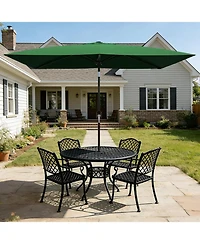 gaomon 10' x 6.5' Solar Patio Umbrella with Crank and Push Button Tilt for Garden, Deck, Lawn