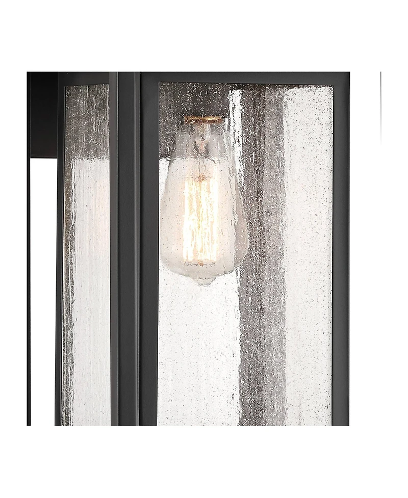 John Timberland Cecile 21.25 High Mission Outdoor Wall Light Fixture Mount Porch House Box Lantern Weatherproof Black Clear Glass Shade