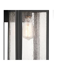 John Timberland Cecile 21.25 High Mission Outdoor Wall Light Fixture Mount Porch House Box Lantern Weatherproof Black Clear Glass Shade