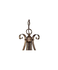 Franklin Iron Works Amber Scroll Golden Bronze Silver Pendant Chandelier 24 3/4" Wide Rustic Art Glass Bowl Fixture for Dining Room House Foyer Kitche