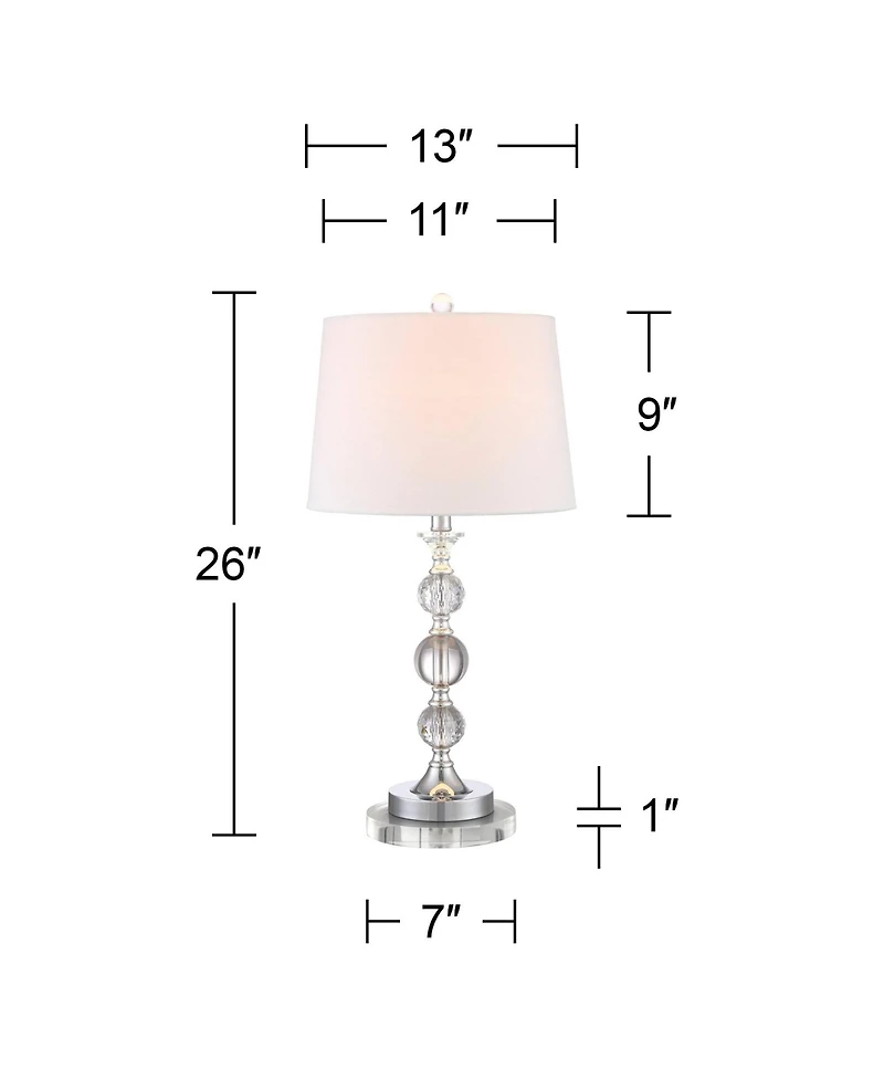 360 Lighting Solange Modern Table Lamps Set of 2 with Round Risers 26 Inches High Drum Shade for Bedroom Living Room Bedside Nightstand