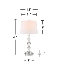 360 Lighting Solange Modern Table Lamps Set of 2 with Round Risers 26 Inches High Drum Shade for Bedroom Living Room Bedside Nightstand
