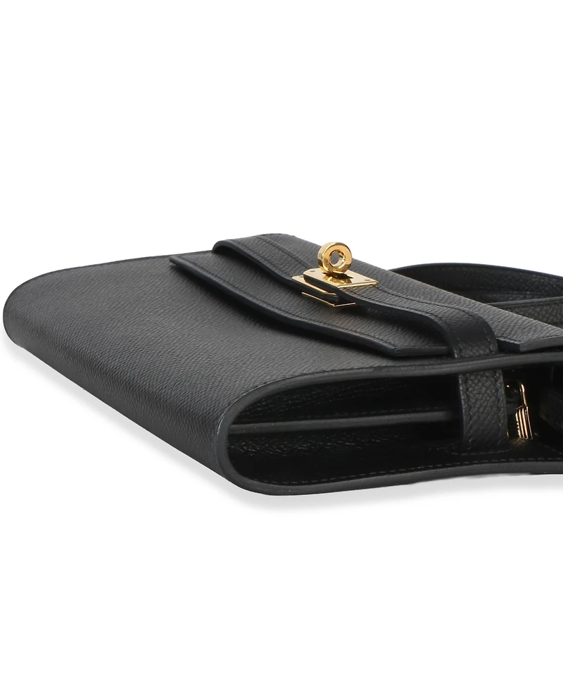 Pre-Owned Hermes Black Epsom Kelly To Go Wallet Ghw