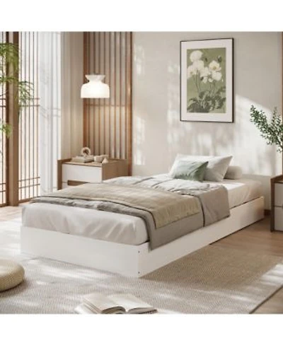 Homfan Wood Platform Bed Framebed Frame Without Headboard Wood Slat Supportno Box Spring Needed Easy Assembly