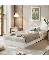 Homfan Wood Platform Bed Framebed Frame Without Headboard Wood Slat Supportno Box Spring Needed Easy Assembly