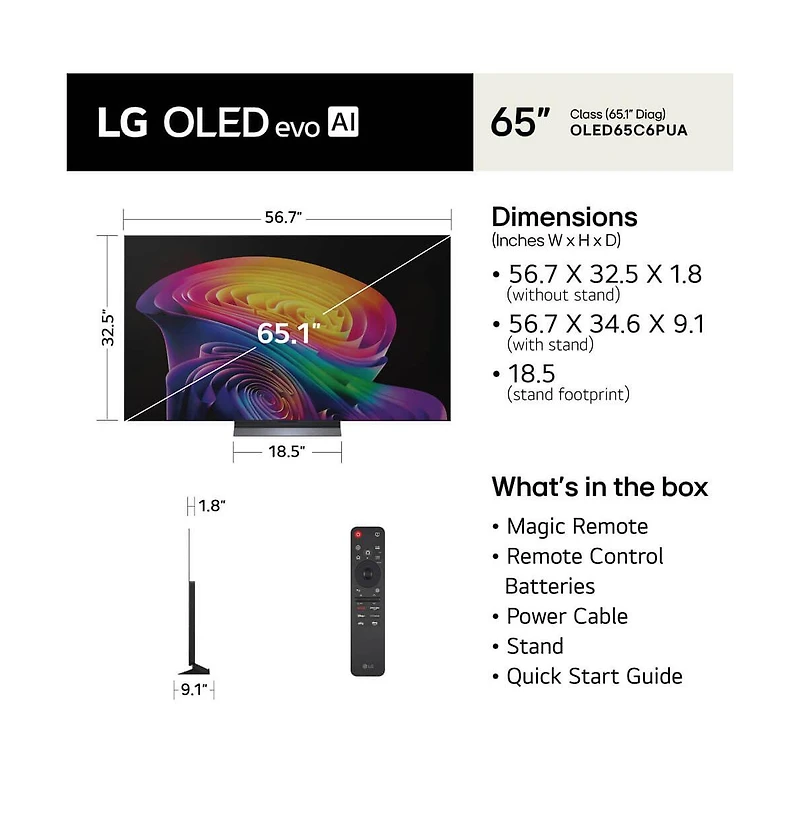 Lg C6 Series 4K Oled Smart webOS Tv Oled, Dolby Vision, Hdr, Smart Platform