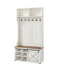 Slickblue Entryway Hall Tree with Bench and Shoe Storage Organizer Unit