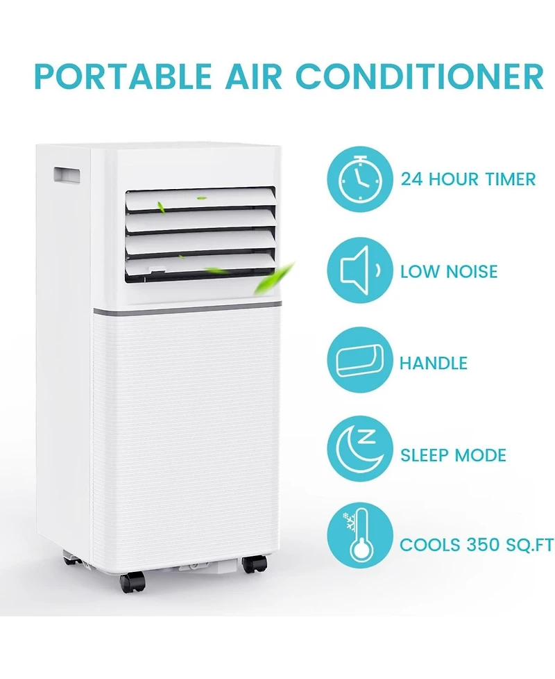 Antartic Star 8000 Btu Portable Air Conditioner, 3-in-1 Ac with Cooling/Fan/Dehumidifier, Remote, Led Display, Sleep Mode, Window Kit
