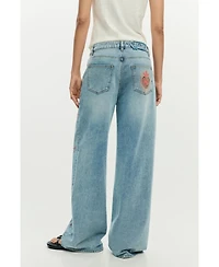 Desigual Women's Printed Denim Trousers
