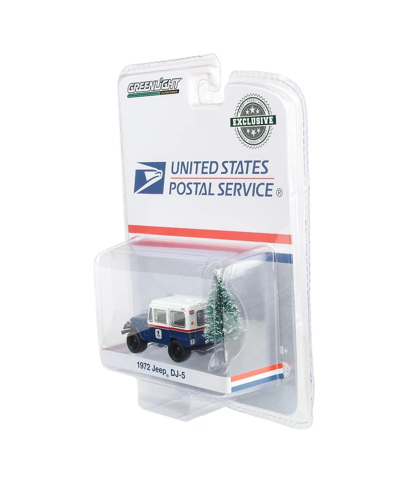 Greenlight 1/64 1972 Jeep Dj-5 Usps Vehicle with Christmas Tree Accessory Hobby Exclusive