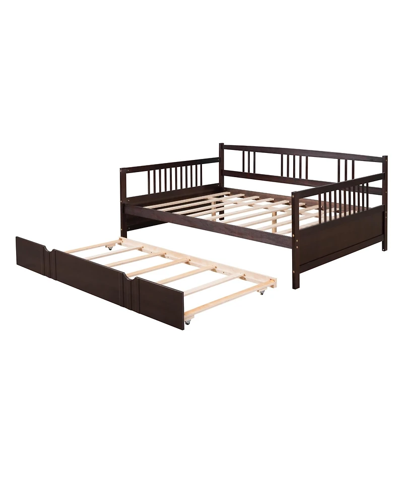 Sailvan Full Daybed Wood Bed with Twin Trundle