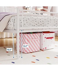homfan Metal Bed Frame with Headboard and Footboard, Platform Underbed Storage, Steel Slat Support, No Box Spring Needed