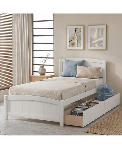 Sailvan Twin size Platform Bed with Two Drawers