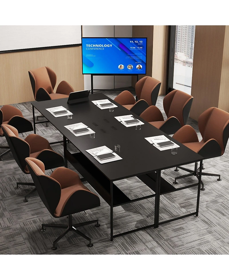 Slickblue 55 x 24 Inch Desk with Power Outlets and Usb Charging Ports