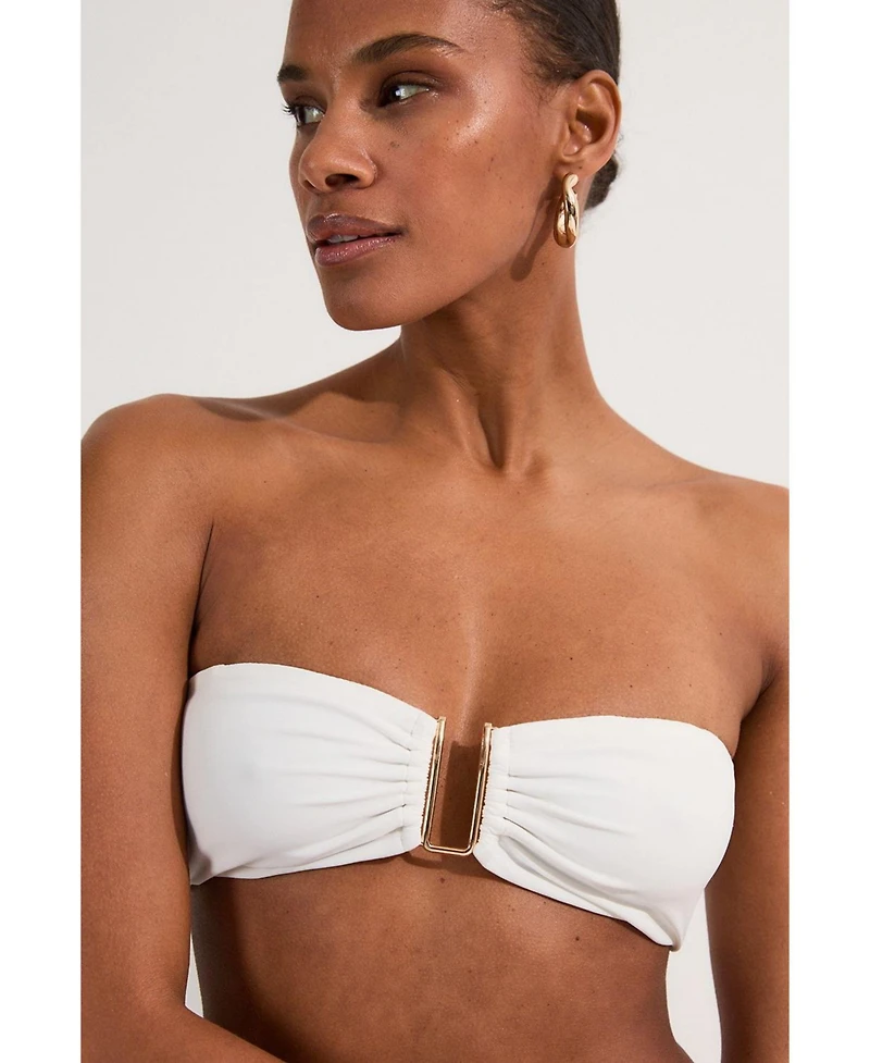 Karen Millen Women's Detachable Strap Gold Trim Bikini Top