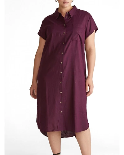 Universal Standard Plus Dune Linen Shirtdress