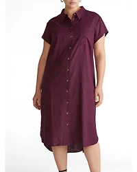 Universal Standard Plus Dune Linen Shirtdress