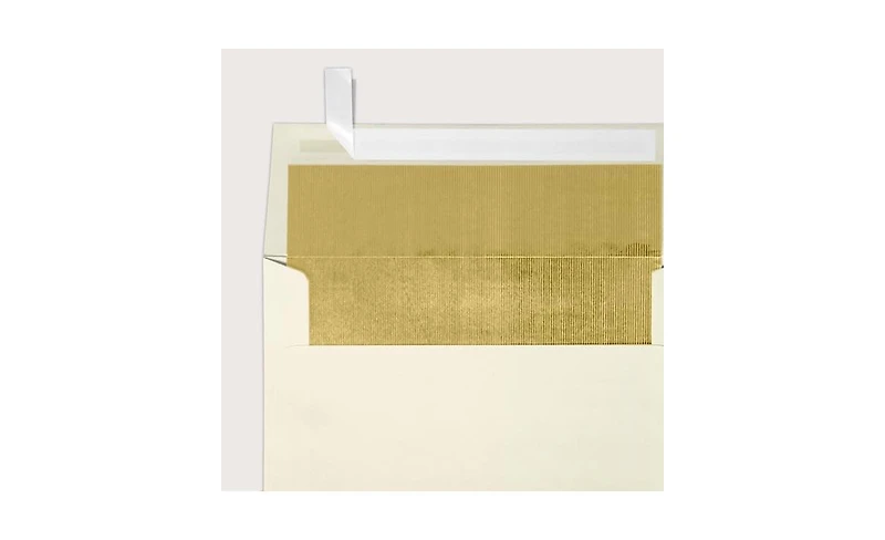Gnuadz A7 Foil Lined Invitation Envelopes Peel Press Gold Lux Lining
