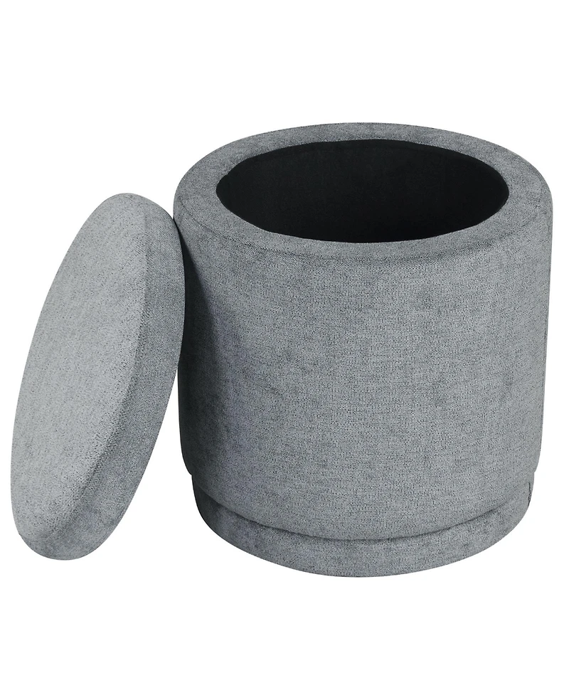 Costway Round Storage Ottoman Footrest with Removable Lid 400 Lbs Weight Capacity for Home