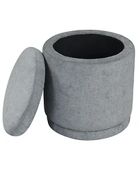 Costway Round Storage Ottoman Footrest with Removable Lid 400 Lbs Weight Capacity for Home