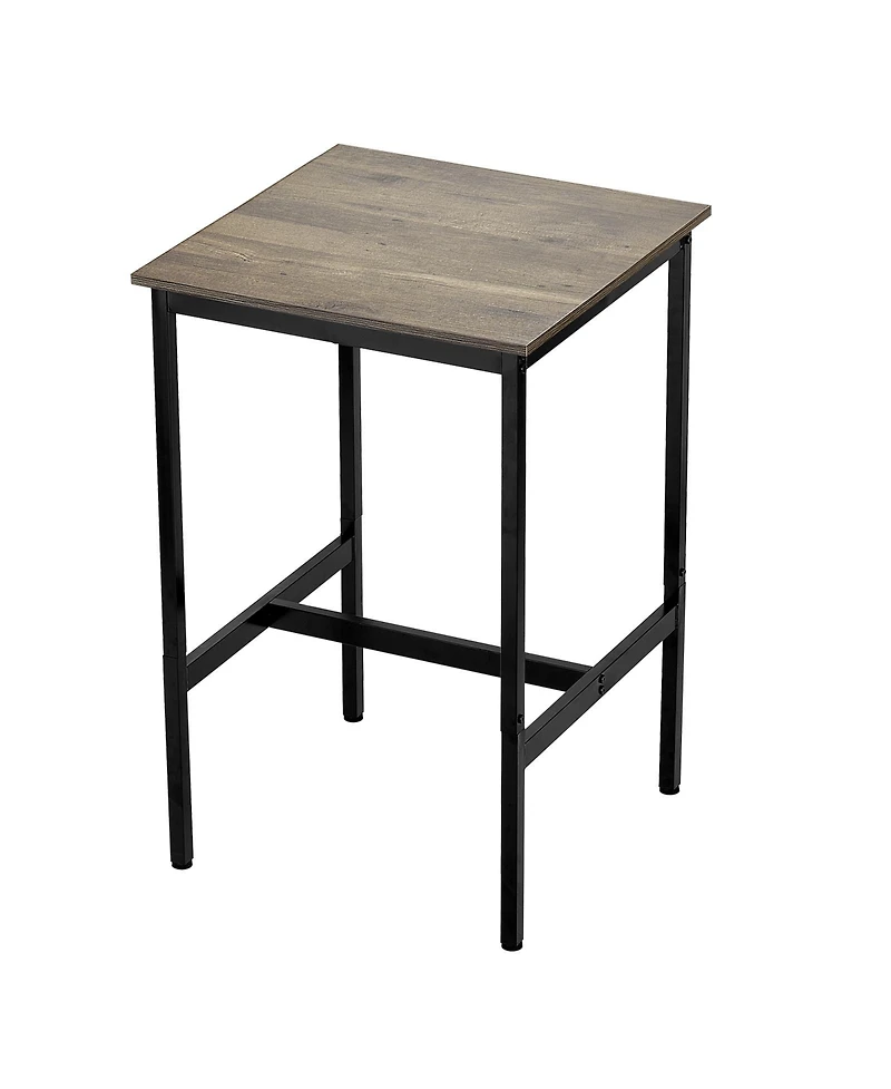 flynama 24" Compact Modern Metal and Wood Bar Table