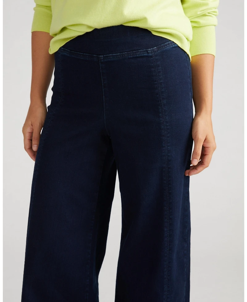Universal Standard Plus Olivia Pintuck Wide Leg Jeans
