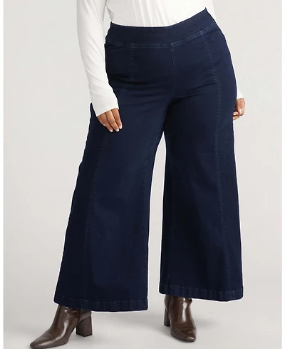 Universal Standard Plus Olivia Pintuck Wide Leg Jeans