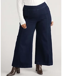 Universal Standard Plus Olivia Pintuck Wide Leg Jeans