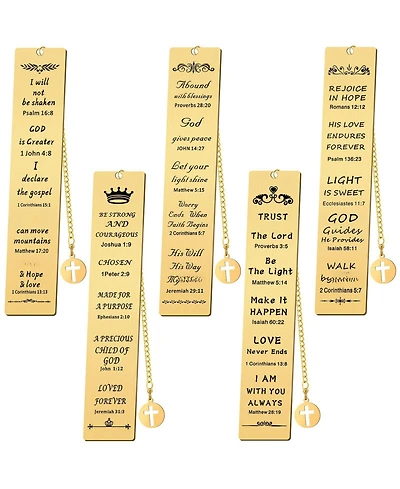 Gnuadz Religious Metal Bookmark Cross Scripture Baptism Gift