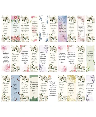 Gnuadz Bible Verse Bookmarks Floral Religious Gifts