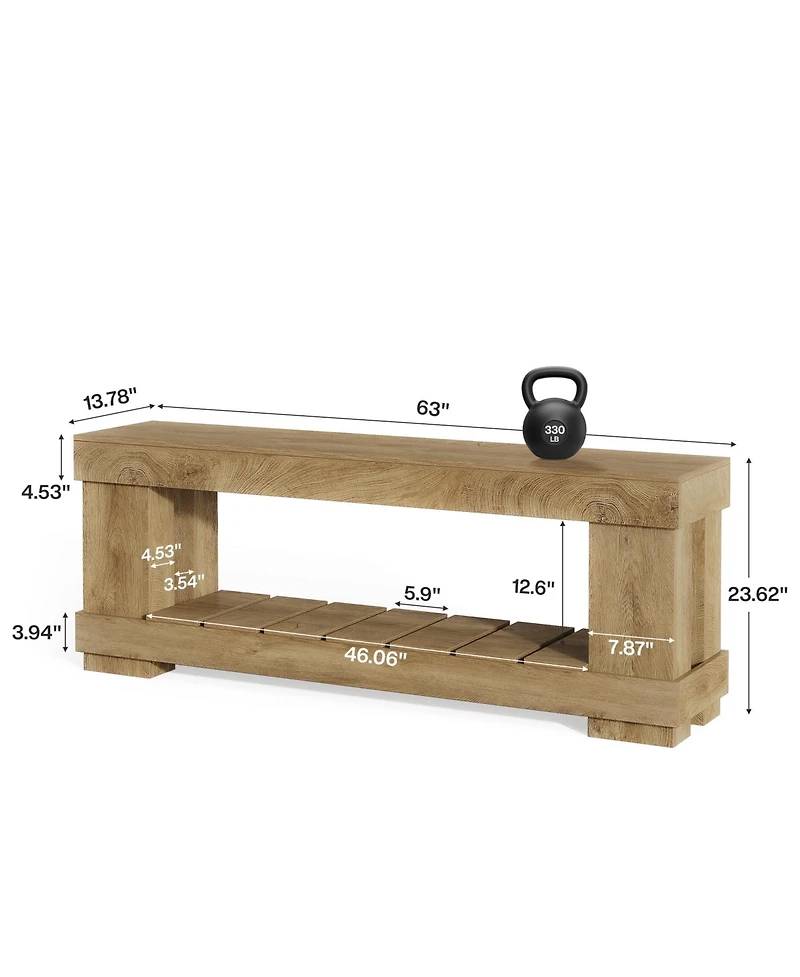 Tribesigns Tv Stand for up to 70 inch, 2-Tier Modern Entertainment Center with Open Storage Shelf