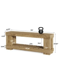 Tribesigns Tv Stand for up to 70 inch, 2-Tier Modern Entertainment Center with Open Storage Shelf