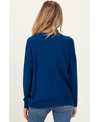 Pinkblush Maternity Mock Neck Exposed Seam Sweater