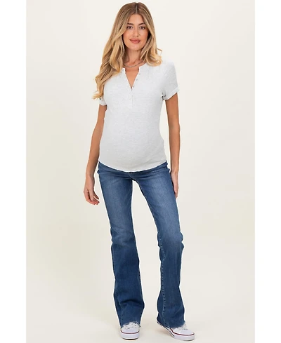 Pinkblush Maternity Bootcut Jeans with Frayed Hem