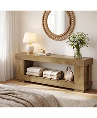 Tribesigns Tv Stand for up to 70 inch, 2-Tier Modern Entertainment Center with Open Storage Shelf