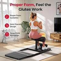 Fed Fitness 6-in-1 adjustable hip thrust machine with padded bar, resistance bands, and durable steel frame-ideal for glute, squat, and home workouts.