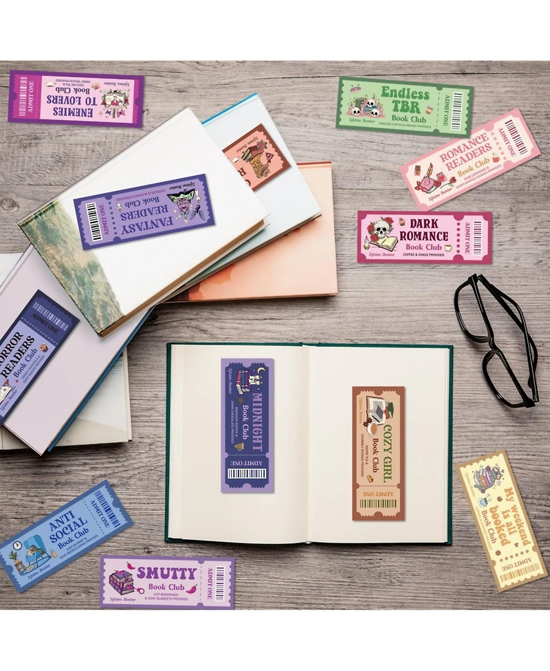 Gnuadz Funny Book Club Ticket Bookmarks Bookish Gifts