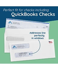 Gnuadz Gummed Double Window Security Check Envelopes
