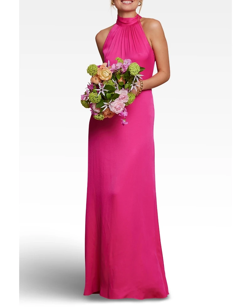 Maids to Measure Women's Tilly Satin High Neck Bridesmaid Dress