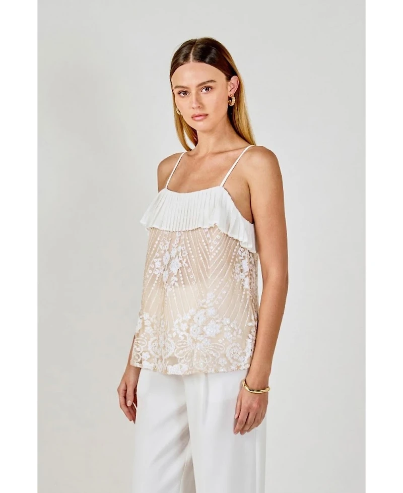 endless rose Women's Sequin Cami Top