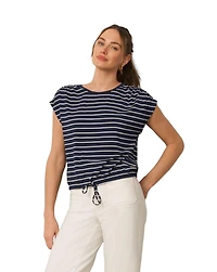Cable & Gauge Women's Fine Stripe Tie Bottom Top